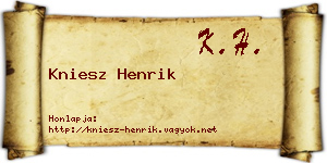 Kniesz Henrik névjegykártya